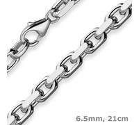 Schmuck Krone Bracciale Catenina Anker 6,5mm 925 Argento Rodinato 21cm Uomo