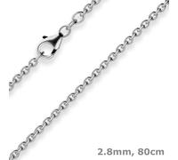 Schmuck Krone Collier a Catena Anker 925 Argento Rodinato 80 cm 2,8 mm