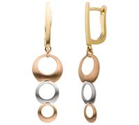 Schmuck Krone Orecchini Bottone Cerchi 34,5x8,8mm Oro 585 Tricolore Opaco