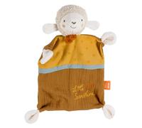 Schmusetuch Schaf "Sunshine" - Spielkamerad & Stofftier-Schnuffeltuch mit Baumwolle aus kontrolliert biologischem Anbau (kbA) mit individuell gesticktem Slogan - für Babys & Kleinkinder ab 0+ Monaten