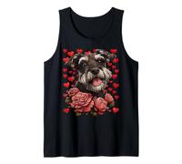 Schnauzer Carino con Rose Rosse Cuori Cane San Valentino Canotta