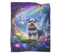 Schnauzer Coperte Di Flanella Motivo 3D Coperta Pelosa Fantasy Forest Landscape Morbida E Accogliente Per Ragazze Ragazzi Coperta Da Divano Da Viaggio 40x50inch(100x130cm)