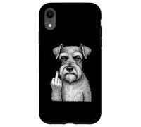 Schnauzer dito medio sarcastico amante dei cani Custodia per iPhone XR