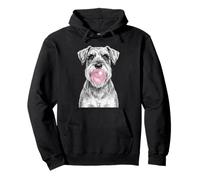 Schnauzer Divertente Che soffia Gomma da Masticare Rosa Felpa con Cappuccio