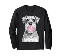 Schnauzer Divertente Che soffia Gomma da Masticare Rosa Maglia a Manica