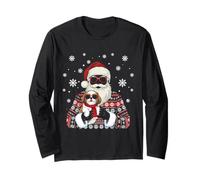 Schnauzer Dog And Santa Merry Christmas Brutto Natale Maglia a Manica