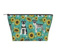 Schnauzer Girasoli Primavera Estate Floreale Cane Di Razza Cane, Borsa da toilette Borsa per trucco Borsa per cosmetici Borsa da toilette da viaggio portatile