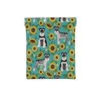 Schnauzer Girasoli Primavera Estate Floreale Cane Di Razza Cane, Spremere il portafoglio superiore da donna Borsa portaoggetti Piccola portamonete Portamonete