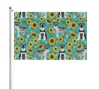 Schnauzer Girasoli Primavera Estate Floreale Razza di Cane Cane,Bandiera da giardino, bandiera decorativa da cortile, bandiera bifacciale, 2x3 piedi, per esterni e interni