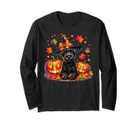 Schnauzer Halloween And Fall Pumpkins for Schnauzer Mom Maglia a Manica