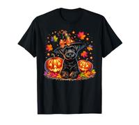 Schnauzer Halloween And Fall Pumpkins for Schnauzer Mom Maglietta