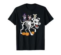 Schnauzer in Miniatura Scheletro Strega Halloween Bambino Uomo Donna Maglietta