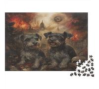 Schnauzer Jigsaw Puzzle Impossibili 1000Pcs Ruine della fiamma Decorazione Per La Casa. Rilassamento E Intelligence Per Adulti E Ragazzi Da 14 Anni 1000pcs (75x50cm)