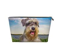 Schnauzer Lawn Pets Cani grigi Chnauzer, Borsa per il trucco Borsa per cosmetici Borsa da toilette da viaggio portatile Borsa da toilette