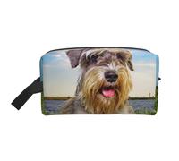 Schnauzer Lawn Pets Cani grigi Chnauzer, Borsa per il trucco Borsa per cosmetici Borsa da viaggio portatile da viaggio Borsa per trucco Organizer