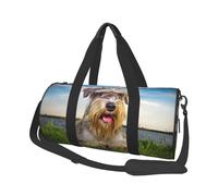 Schnauzer Lawn Pets Cani grigi Chnauzer, Borsone da viaggio di grande capacità Borsa rotonda Borsa da viaggio sportiva Borsa da viaggio Borsa da fitness