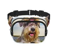 Schnauzer Lawn Pets Cani grigi Chnauzer, Marsupio quadrato a doppio strato, borsa da viaggio, marsupio casual