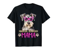 Schnauzer Miniatura Cane Razza Mamma Cucciolo Carino Madre Maglietta