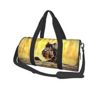 Schnauzer nano animali domestici cani neri, Borsone da viaggio di grande capacità Borsa rotonda Borsa da viaggio sportiva Borsa da viaggio Borsa da fitness