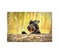 Schnauzer nano, cani neri da compagnia, Puzzle da 1000 pezzi, puzzle in legno per tutta la famiglia, decorazione da parete per adulti e ragazzi