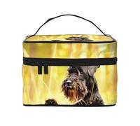 Schnauzer nano della foresta Animali domestici Cani neri, Borsa per il trucco Borsa per cosmetici Borsa da toilette da viaggio portatile Astuccio per matite Astuccio da toilette