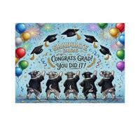 Schnauzer - Puzzle da 500 pezzi con scritta "Congrats Grad Congrats Grad", in legno, per feste di cuccioli, decorazione per la casa e l'intrattenimento