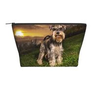 Schnauzer Sunset Cani Animali domestici Montagne Schnauzer, Borsa da toilette Borsa per trucco Borsa per cosmetici Borsa da toilette da viaggio portatile
