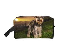 Schnauzer Sunset Cani Animali domestici Montagne Schnauzer, Borsa per il trucco Borsa per cosmetici Borsa da viaggio portatile da viaggio Borsa per trucco Organizer