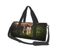 Schnauzer Sunset Cani Animali domestici Montagne Schnauzer, Borsone da viaggio di grande capacità Borsa rotonda Borsa da viaggio sportiva Borsa da viaggio Borsa da fitness
