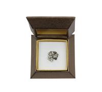 Schnauzer Tipo 2 - Argento Placcato Spilla Con Dem Immagine di Un Cane Art Dog