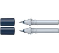Schneider 040 cartucce Paint-It Twinmarker (Brush Tip - Pennello, inchiostro a base d'acqua, per l'applicazione su carta, 95% plastica riciclata), blu grigio 004