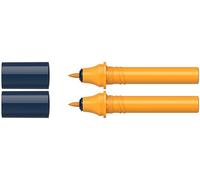 Schneider 040 Paint-It Twinmarker Cartucce (Round Tip - Rotondo, inchiostro a base d'acqua, per l'applicazione su carta, 95% plastica riciclata), 2 pezzi, arancione 109