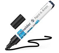 Schneider 120201 Paint-It - Matita acrilica (con punta rotonda da 4 mm, colori acrilici ad alta copertura per legno, tela, pietra, ecc.), 1 pezzo, nero