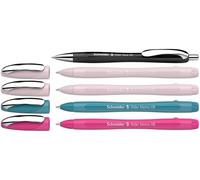Schneider 150255 Slider Memo XB e Slider Rave XB Penna a sfera (colore della cassa: assortita, colore inchiostro: blu), 4 + 1 pezzo