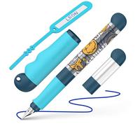Schneider 162813 Base Kid - Penna stilografica per destrorsi, con pennino per principianti e superfici grandi, colore: blu/turchese