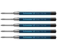 Schneider 175501 Slider 755 - Ricarica per penna a sfera (tecnologia ViscoGlide, indelebile, XBExtra Wide), confezione da 5, extra largo, colore: Nero