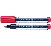 Schneider 290-Pennarelli neri per lavagna bianca e lavagna a fogli mobili, Colore rosso