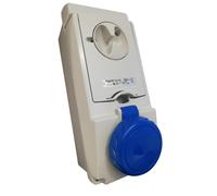 Schneider 83181 presa interbloccata da parete con base fusibili ip65 2p+t 16a 22