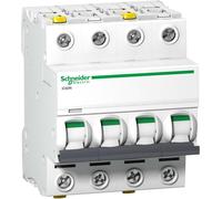 Schneider A9F04425 Interruttore Di Circuito Ic60N, 4P, 25A, C, Nero