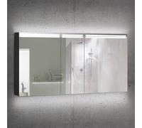 Schneider ARANGA TW Armoire de toilette avec éclairage, 3 portes 60/30/60cm, 1495x120x700mm, bandeaux lumineux en haut, 160.550.01.41, 160.550.01.41, Versione: CH standard/ nero corpo opaco, pannello