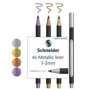 Schneider Astuccio 4 pennarelli Metallic Liner 020 punta 1-2mm colori assortiti