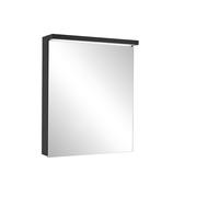 Schneider BORDO TW Armoire de toilette avec éclairage LED, 1 porte butoir réversible, prise à droite, 49,5x72,6x17,8cm, 188.052.02.44, 188.052.02.44, Versione: Standard UE/corpo nero opaco