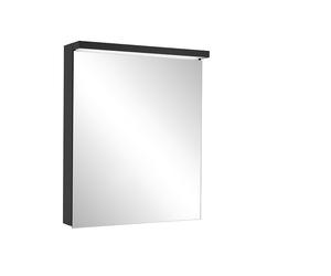 Schneider BORDO TW Armoire de toilette avec éclairage LED, 1 porte butoir réversible, prise à droite, 49,5x72,6x17,8cm, 188.052.01.41, 188.052.01.41, Versione: CH standard/ nero corpo opaco, pannello