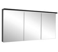 Schneider BORDO TW Armoire de toilette avec éclairage LED, 3 portes de même taille, 179,5x72,6x17,8cm, 188.180.02.44, 188.180.02.44, Versione: Standard UE/corpo nero opaco