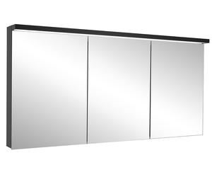 Schneider BORDO TW Armoire de toilette avec éclairage LED, 3 portes de même taille, 179,5x72,6x17,8cm, 188.180.02.41, 188.180.02.41, Versione: Standard UE/nero opaco della carrozzeria, pannello poster