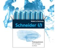 Schneider Cartucce d'Inchiostro per Penna Stilografica Colori Pastello Confezione da 6, Blu (Ice Blue), Formato Standard