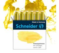 Schneider Cartucce d'Inchiostro per Penna Stilografica Colori Pastello Confezione da 6, Giallo (Lemon Cake), Formato Standard