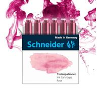 Schneider Cartucce d'Inchiostro per Penna Stilografica Colori Pastello Confezione da 6, Rosa (Rose), Formato Standard
