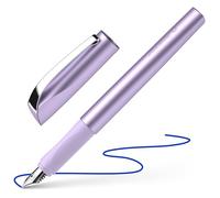 Schneider Ceod Shiny 168656 - Penna stilografica per mancini e destrimani, pennino M, con cartuccia d'inchiostro blu reale, colore: Lilla