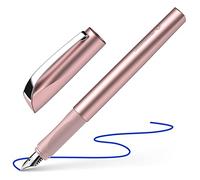 Schneider Ceod Shiny, Penna stilografica per mancini e destrorsi, pennino M, inclusa cartuccia di inchiostro blu reale, rosa cipria
